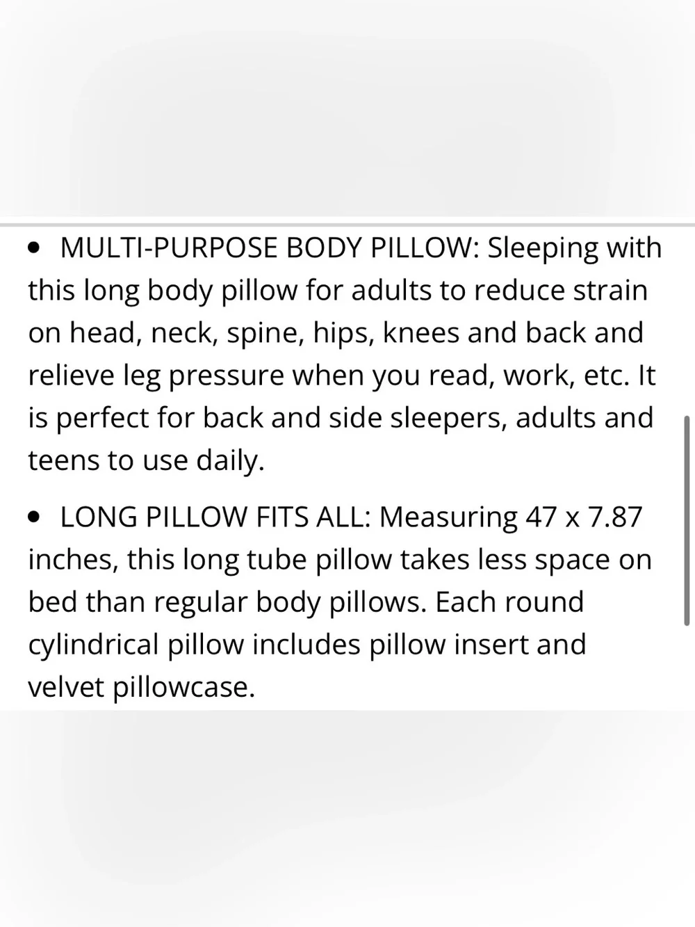 Body Pillow with Pillow Cover - Brown Velour
